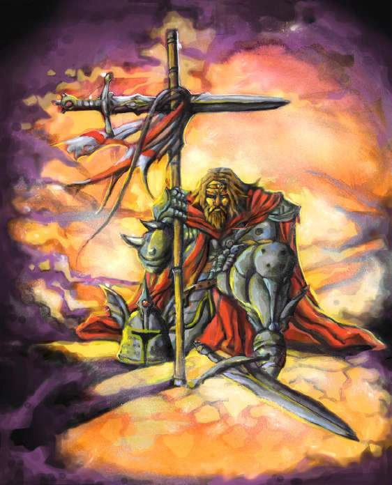 Ilustración de la baraja ER - caballero